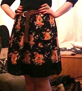 And here's the skirt I made it into